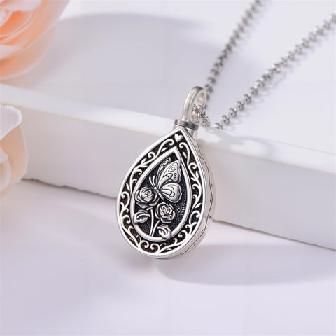 Sterling Silver Bumble Bee  Butterfly Cardinal Cross Dragonfly Hummingbird Paw Print Urn Necklace for Ashes