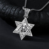 Sterling Silver Star of David Chai Cross Evil Eye Lion of Judah Menorah Tree of Life Protection Pendant Necklace