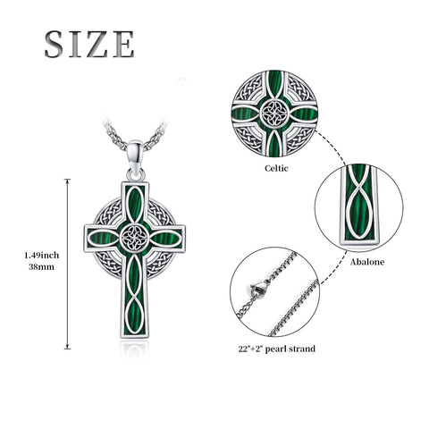 14K Gold Plated Celtic Vikin Cross Pendant Necklace Irish Jewelry Religious Protective Gift