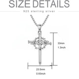 Sterling Silver Cross Pendant Necklace Christian Religious Jewelry Gifts for Anniversary