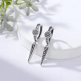 Sterling Silver Viking Raven Stud Dangle Earrings