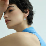 Sterling Silver Heart Cubic Zirconia Sunflower Rose Daisy Lily Lotus Hibiscus Dangle Earrings