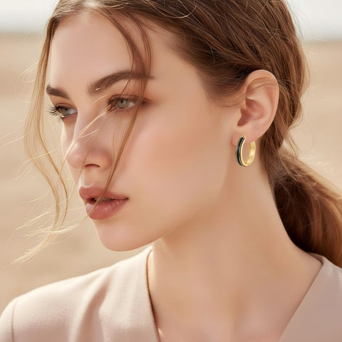 14K Gold Plated  Hoop Earrings for Her