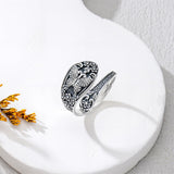 Sterling Silver Oxidized Dragonfly Butterfly Hummingbird Sea Turtle Anchor Cross Tree of Life Sunflower Spoon Ring