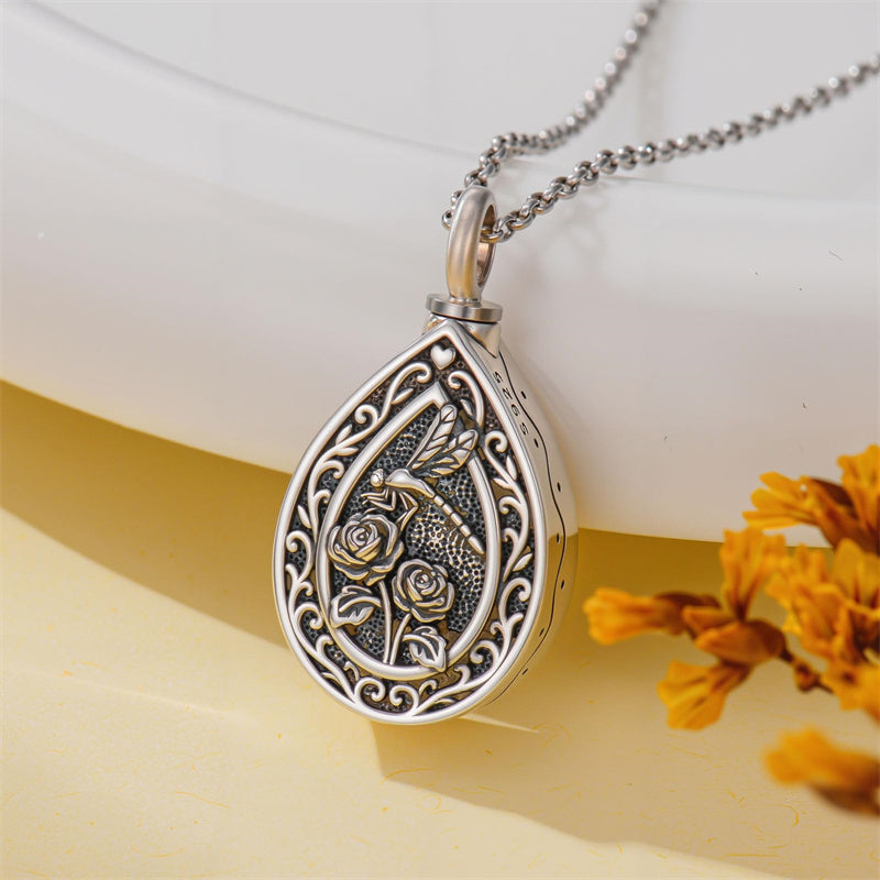 Sterling Silver Bumble Bee  Butterfly Cardinal Cross Dragonfly Hummingbird Paw Print Urn Necklace for Ashes