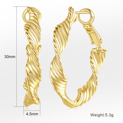 14K Gold Plated  Hoop Earrings for Women