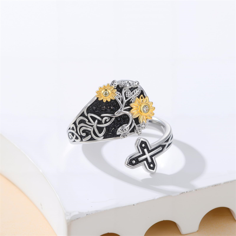 Sterling Silver Vintage Bee Butterfly Dragonfly Hummingbird Tree of Life Sunflower Spoon Rings