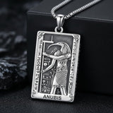 Sterling Silver Tarot Card Pendant  Necklace for Men Gothic Amulet Jewelry