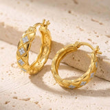 14K Gold Plated Hoop Earrings Jewelry Gift for Birthday Anniversary Mother's Day