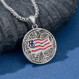 Sterling Silver American Flag Football Basketball Soccer Volleyball Tennis Baseball Pendant Necklace