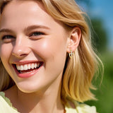 14K Gold Plated Cross Hoop Earrings  for Women Birthday Mothers Day Christmas Jewelry Gift
