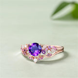 Sterling Silver 1CT Round Gemstone Engagement Promise Anniversary Ring Set for Women