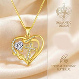 14K Gold Plated Heart Birthstone Infinity Cross Butterfly Necklace for Women