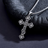 Sterling Silver Orthodox Cross Pendant Necklace Religious Gift