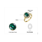 14K Yellow Gold Plated Birthstone Halo Engagement Rings for Women