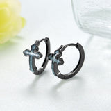 14K Gold Plated Cross Ankh Hoop Earrings