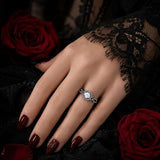 Sterling Silver 10K 14K 18K Gold Custom Engraved Moissanite Engagement Wedding Ring