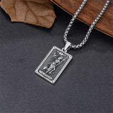 Sterling Silver Tarot Card Hecate Athena Artemis Lilith Medusa Goddess Pendant Necklace