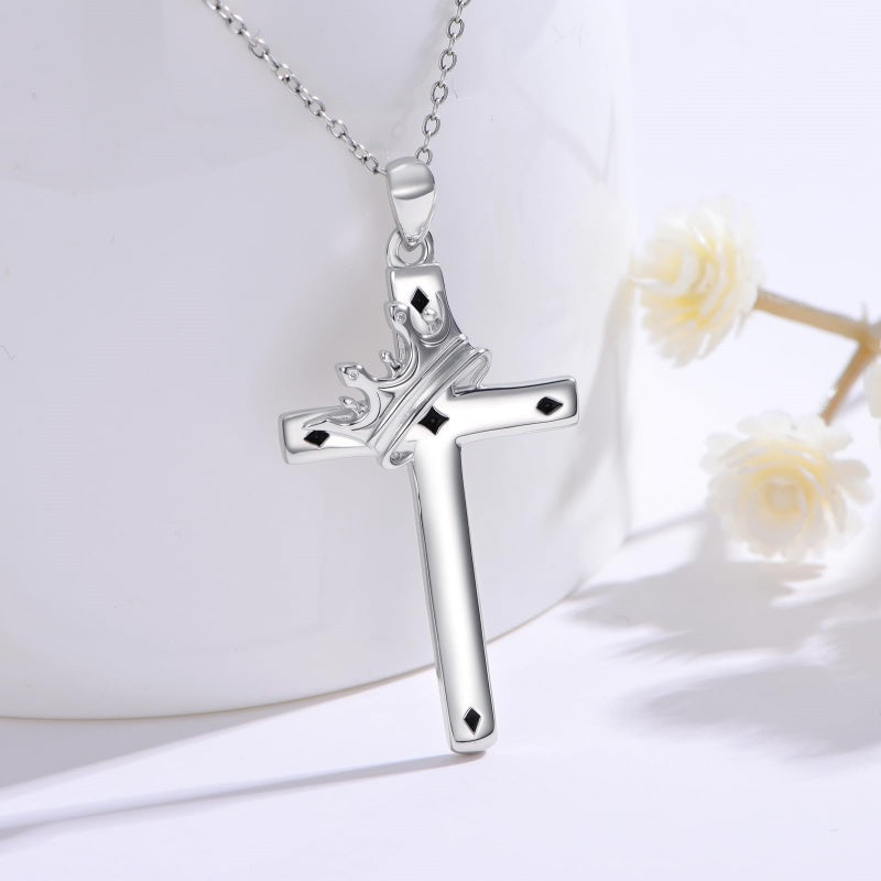 Sterling Silver Cross Pendant Necklace Christian Religious Jewelry Gifts for Anniversary