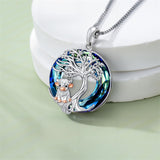 Sterling Silver Crystal Tree of Life Cardinal  Cat Hummingbird Dog Dragonfly Eagle Pendant Necklace