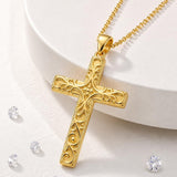 14K Gold Plated Cross Pendant Christian Necklace Baptism Religious Faith Jewelry