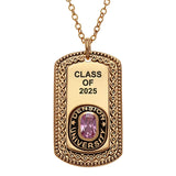 Sterling Silver Personalized Birthstone Class Necklaces High School, College University Pendant Necklace