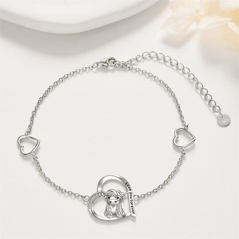 Sterling Silver Highland Cow Bracelet
