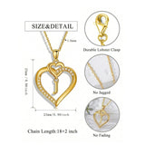 Heart Initial A-Z Pendant Necklace for 14K Gold Plated Women Initials Jewelry Gifts