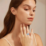 Sterling Silver Personalized Birthstone Engraved Class Ring for Women Gift for Students