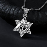 Sterling Silver Star of David Chai Cross Evil Eye Lion of Judah Menorah Tree of Life Protection Pendant Necklace