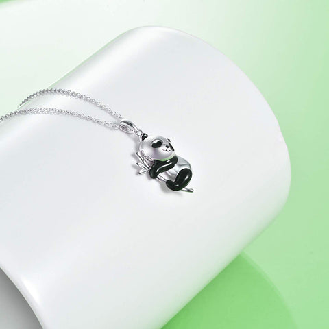 Sterling Silver Panda Pendant Necklace