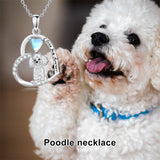 Sterling Silver Moonstone Pug Chihuahua Poodle German Shepherd Maltese Pendant Necklace Engraved wth I Love You Forever