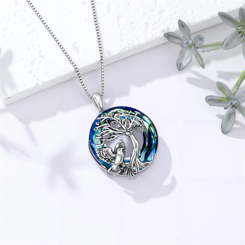 Sterling Silver Crystal Tree of Life Cardinal  Cat Hummingbird Dog Dragonfly Eagle Pendant Necklace