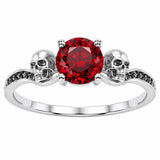 Sterling Silver 10K 14K 18K Gold Personalized Gothic Skull Ring Exquisite Spooky Jewelry for Halloween Lovers