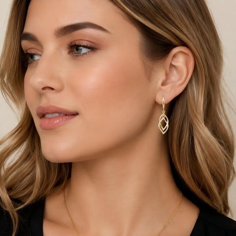 14K Gold Plated Dangle Drop Earrings for Women