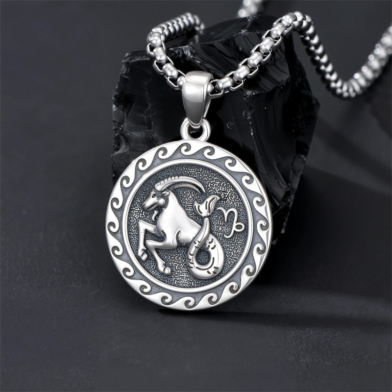 Sterling Silver 12 Zodiac Astrology Horoscope Pendant Necklace