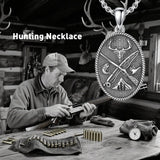 Sterling Silver Deer Bass Fish Wild Duck Fish Hook Pendant Necklace Hunting Jewelry Gifts for Men