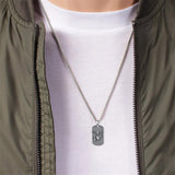 Sterling Silver Marines Cross Pendant Necklace for Men