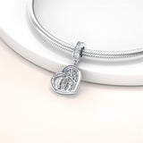 Sterling Silver Cubic Zirconia Cat Dog Charm Beads for Bracelets Engraved with Forever My Playmate