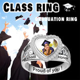 Sterling Silver 10K 14K 18K Gold Customized Photo High School College Graduation Ring