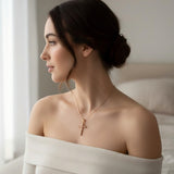 Minimalist Cross Pendant Necklace 14K Gold Plated for Women Faith Jewelry Religious Gifts