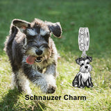 Sterling Silver Pit Bull Schnauzer Yorkie Corgi Dachshund Dog Charm Beads Fits Bracelets & Necklaces  for Women