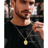 Patron Saint Medals Protection  14K Gold Plated Necklace for Men