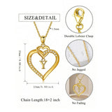 Heart Initial A-Z Pendant Necklace for 14K Gold Plated Women Initials Jewelry Gifts