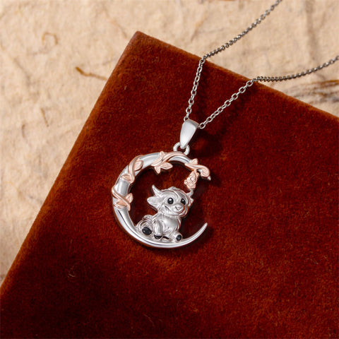 Sterling Silver Highland Cow Pendant Necklace Gift for Christmas