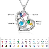 Sterling Silver Personalized Name Birthstone Mothers Necklace for Women