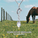 Sterling Silver Horse Turtle Dragon Masks Spoon Pendant Necklace