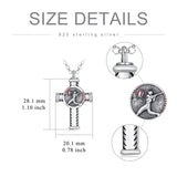 Sterling Silver Baseball Basketball Football Urn Necklace for Ashes