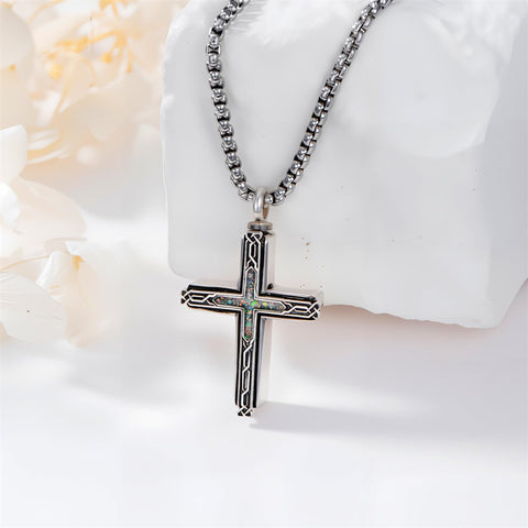 Sterling Silver Obsidian Lapis Lazuli Tigers Eye Turquoise Celtic Knot & Cross Urn Necklaces for Ashes