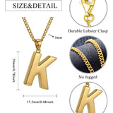 Initial Pendant Necklace 14K Gold Plated with Cuban Chain